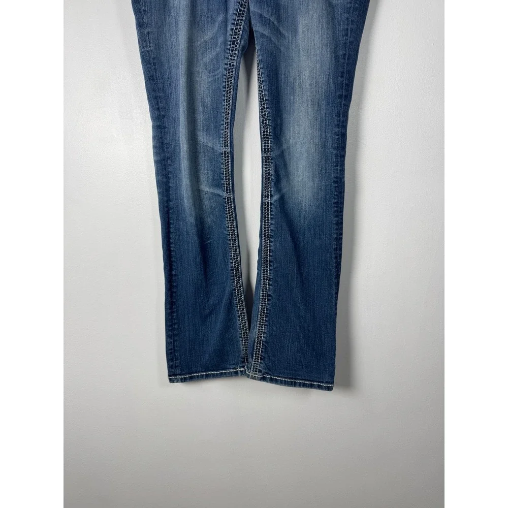 Western BKE Culture Womens 31L Bootcut Jeans Blue Thick‎ Stitch Flap Pocket